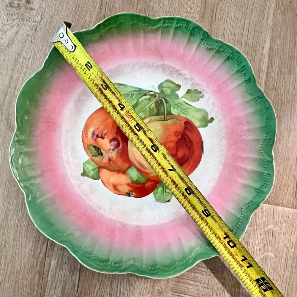 Rare Antique Limoges‎ France Hand painted Watermelon Color Apple Plate 10”